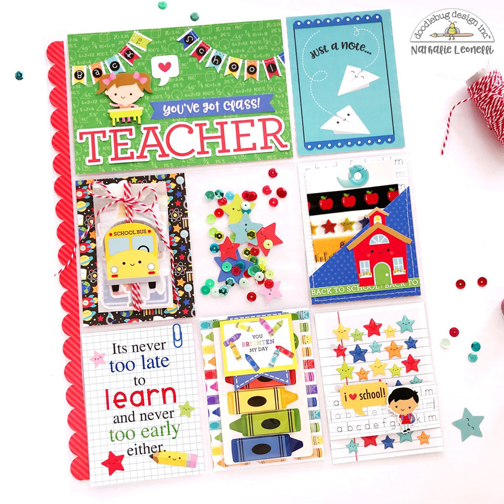 DOODLEBUG Block de Papeles Estampados 12x12" Colección Back to School