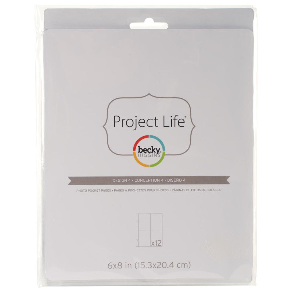 PROJECT LIFE Protectores para Álbum de Anillo 15x20 cm / 6x8" - Hoja 4 Bolsillos