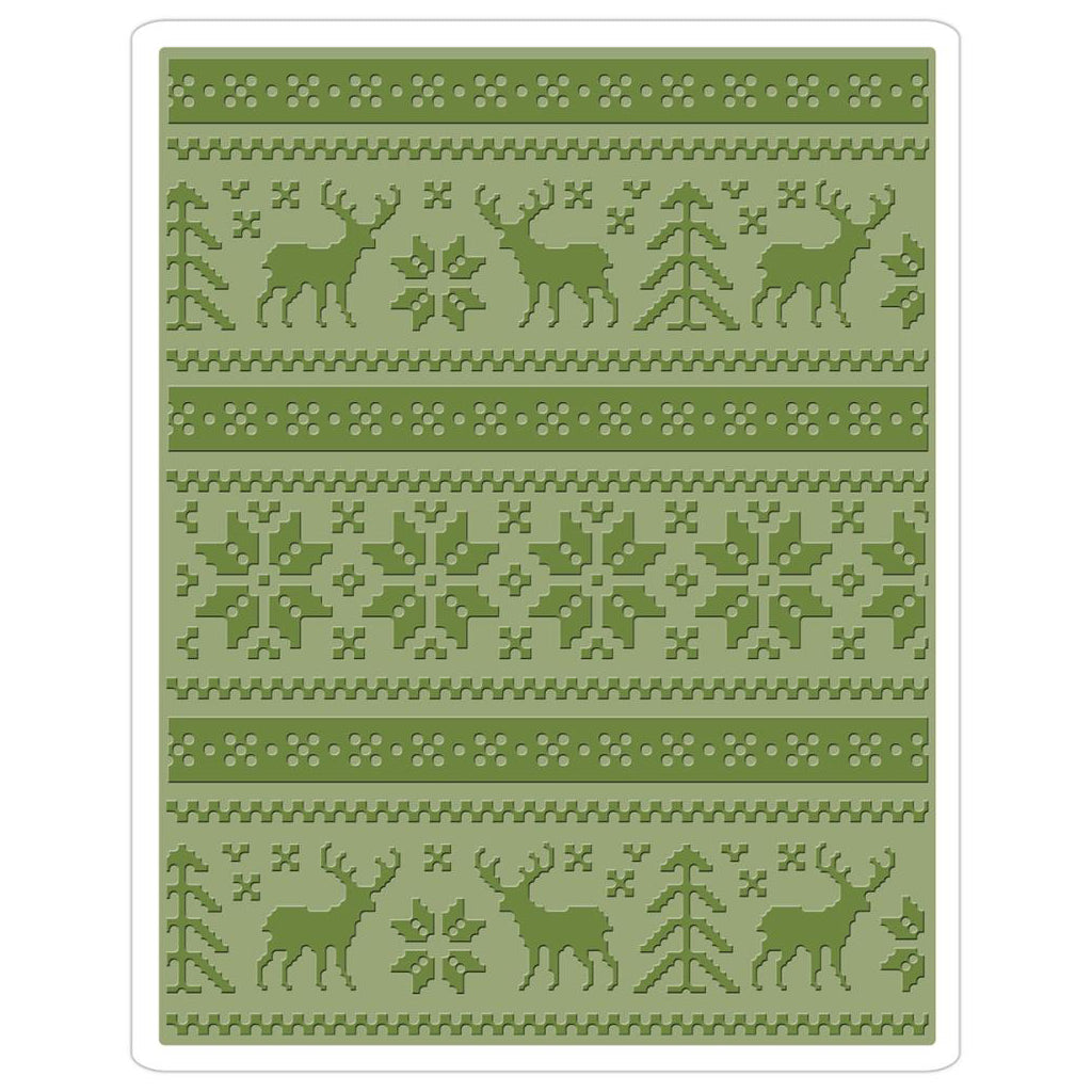 SIZZIX - TIM HOLTZ Carpeta de Embossing Tejido Navideño