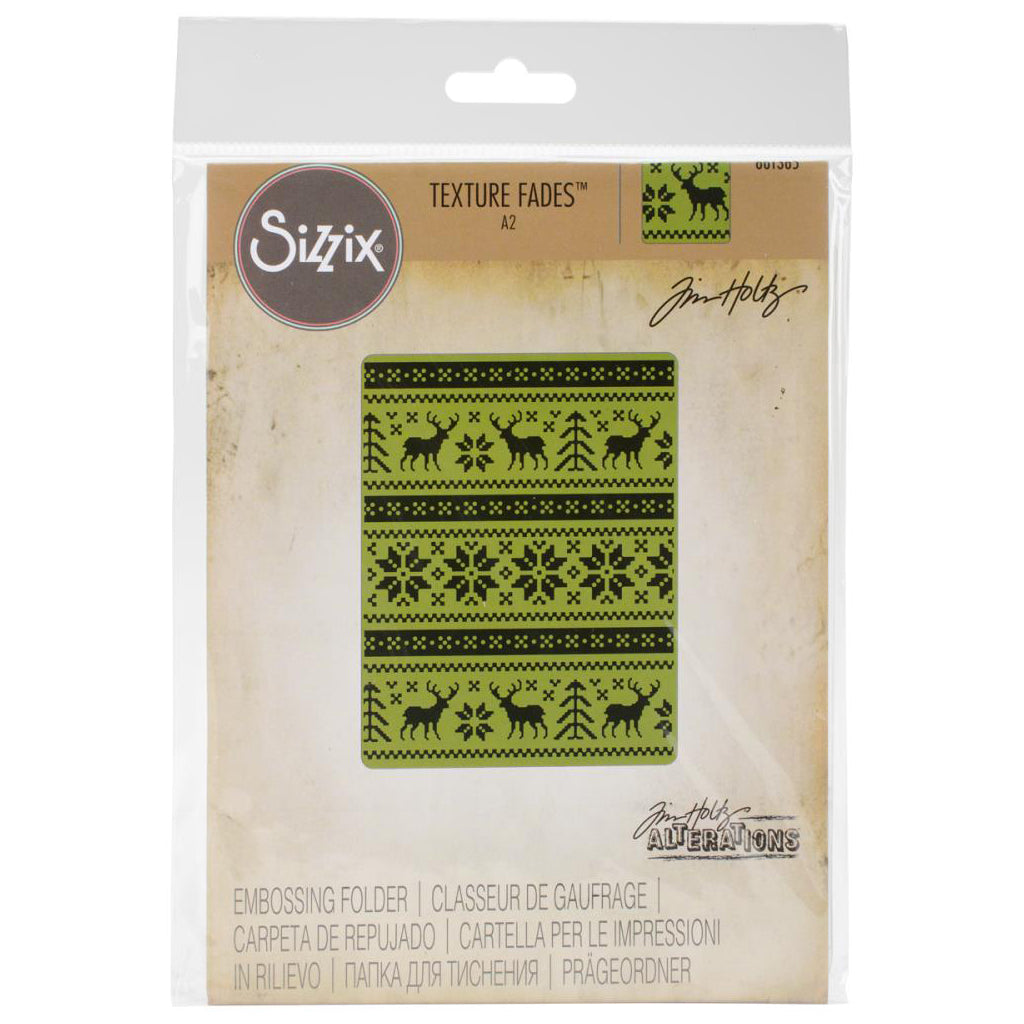 SIZZIX - TIM HOLTZ Carpeta de Embossing Tejido Navideño