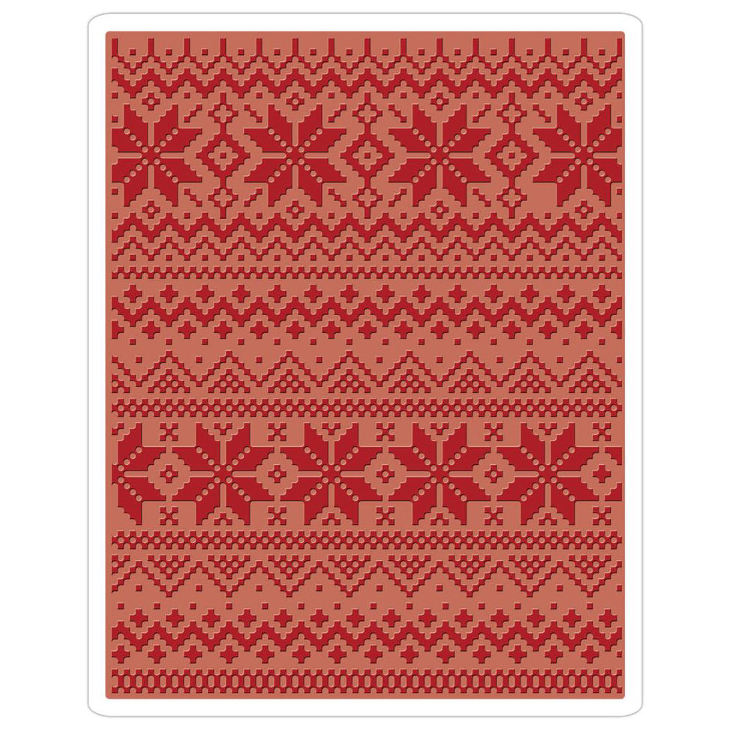 SIZZIX - TIM HOLTZ Carpeta de Embossing Tejido Navideño no. 2