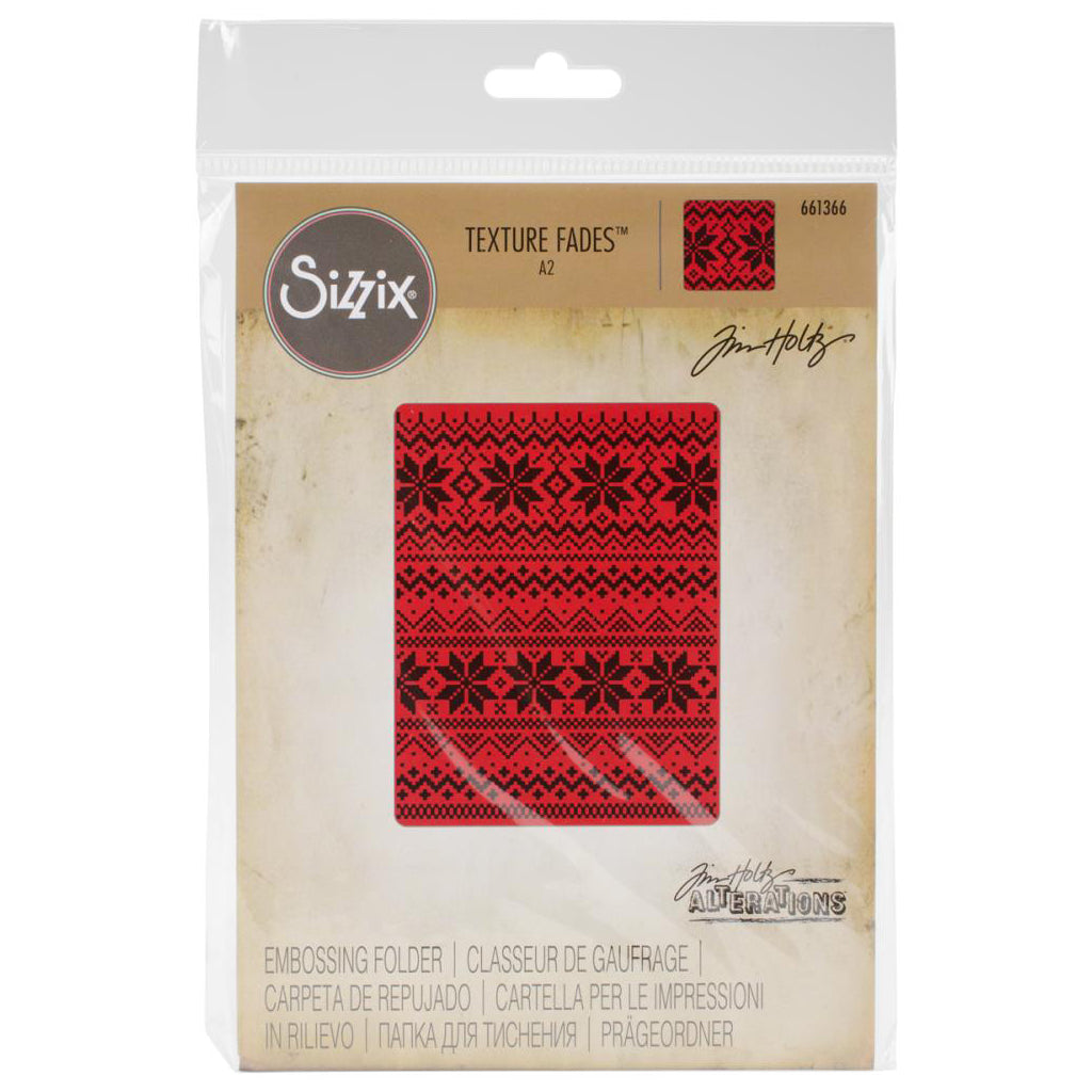 SIZZIX - TIM HOLTZ Carpeta de Embossing Tejido Navideño no. 2