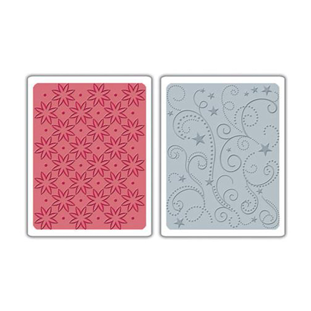 SIZZIX Carpeta de Embossing Conjunto de Flores, estrellas y espirales