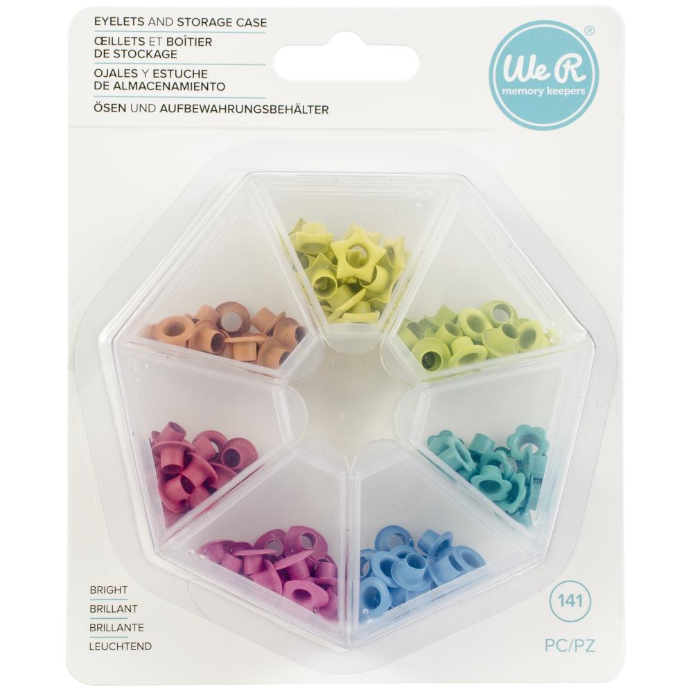 WE R MEMORY KEEPERS Ojales de colores y Estuche de Almacenamiento