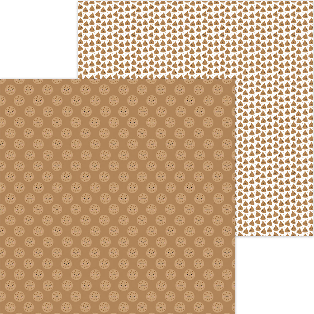 DOODLEBUG Papel Estampado doble cara 12x12" Colección Made with Love Chocolate Chippers