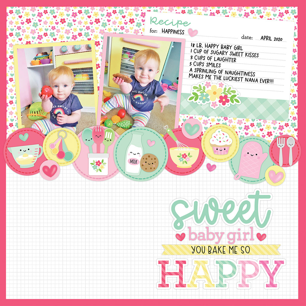 DOODLEBUG Papel Estampado doble cara 12x12" Colección Made with Love Chocolate Chippers