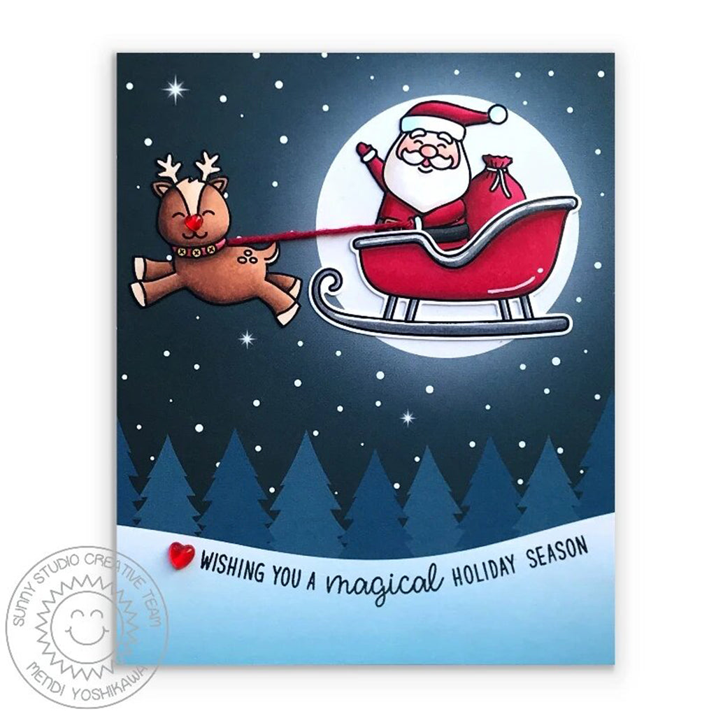SUNNY STUDIOS Sello y Suaje - Gleeful Reindeer