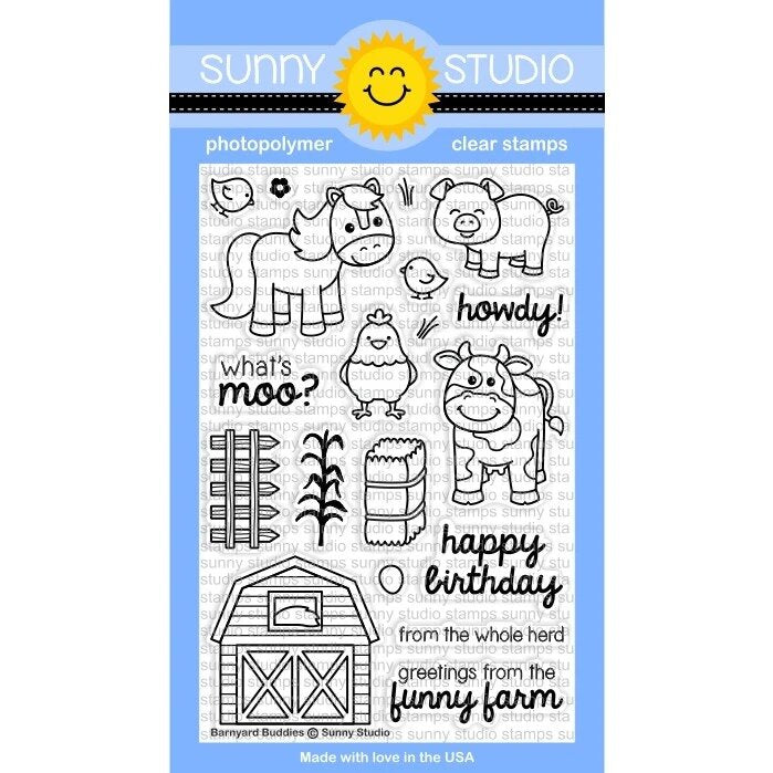 SUNNY STUDIOS Sello y Suaje - Barnyard Buddies
