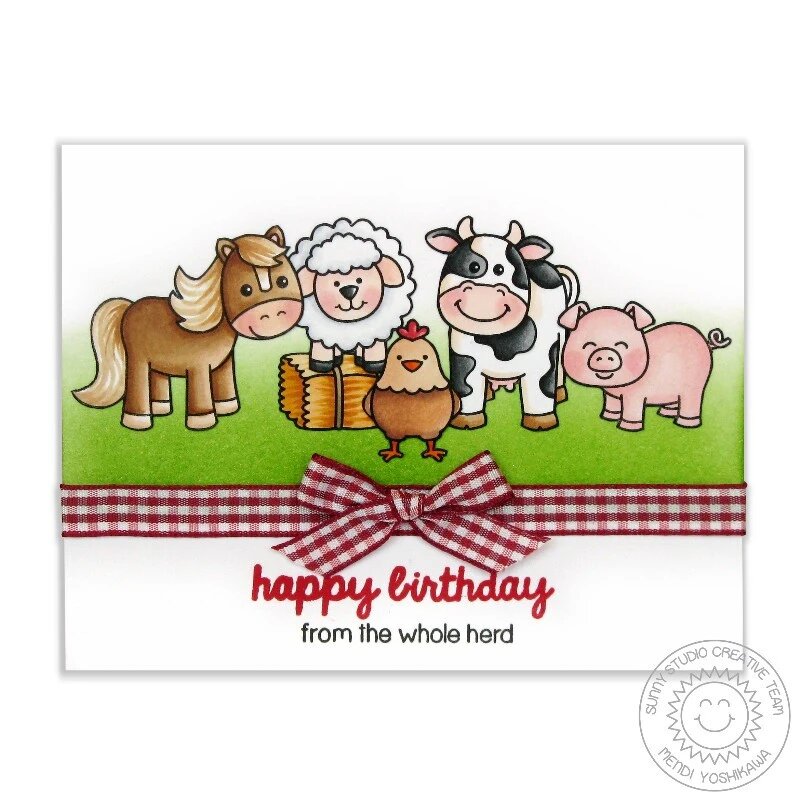 SUNNY STUDIOS Sello y Suaje - Barnyard Buddies