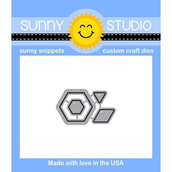 SUNNY STUDIOS Sello y Suaje - Quilted Hexagons