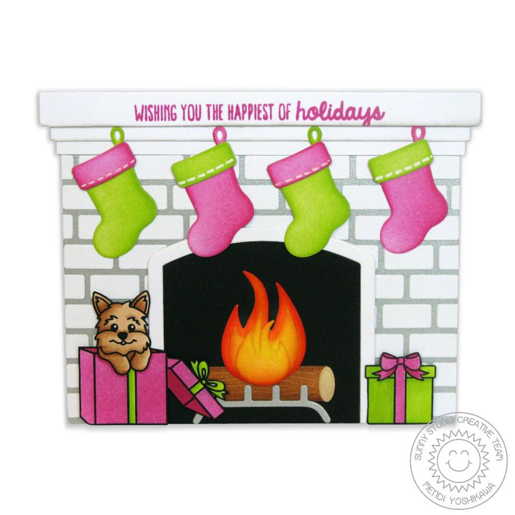 SUNNY STUDIOS Suaje - Fireplace Card