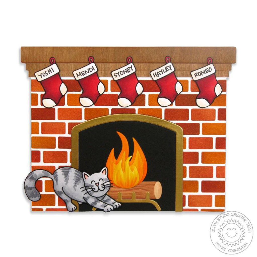 SUNNY STUDIOS Suaje - Fireplace Card