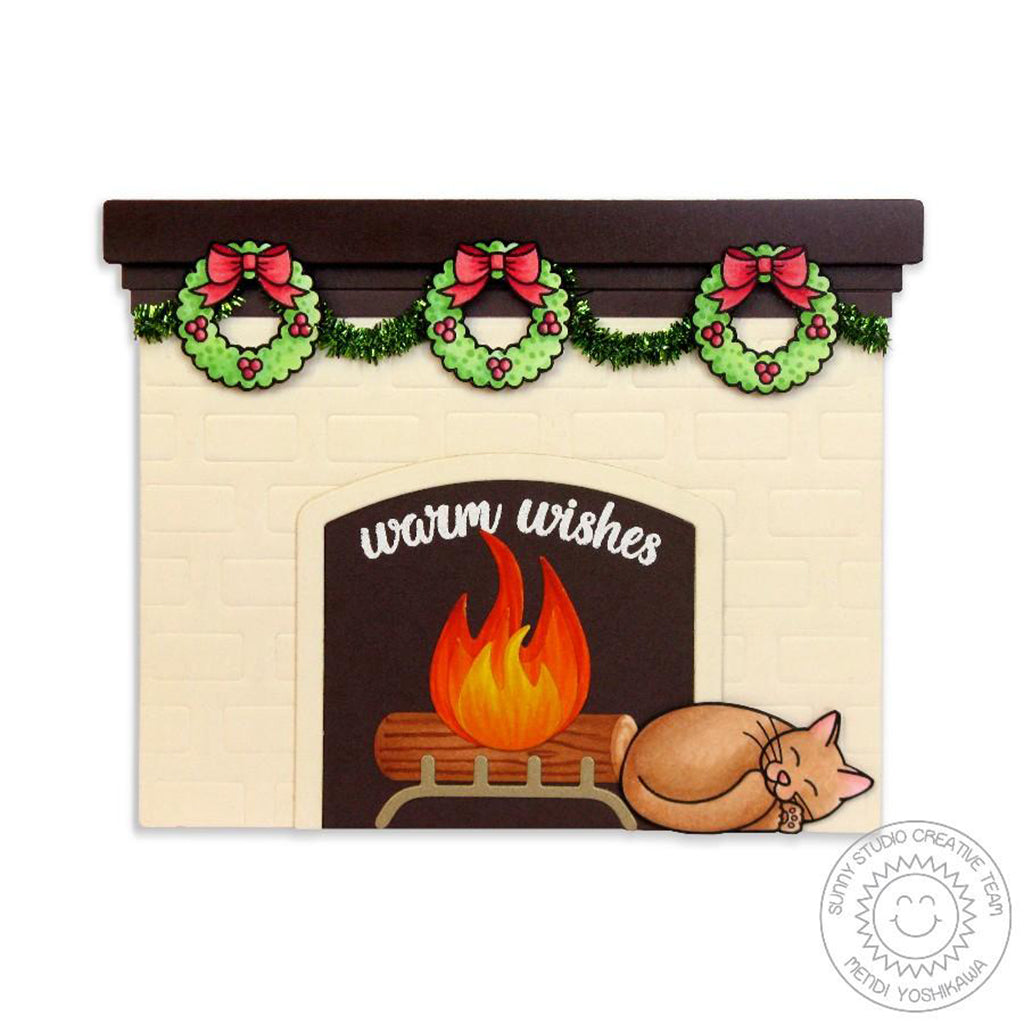 SUNNY STUDIOS Suaje - Fireplace Card