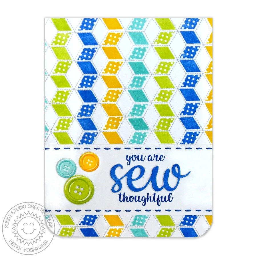 SUNNY STUDIOS Sello - Quilted Hexagons