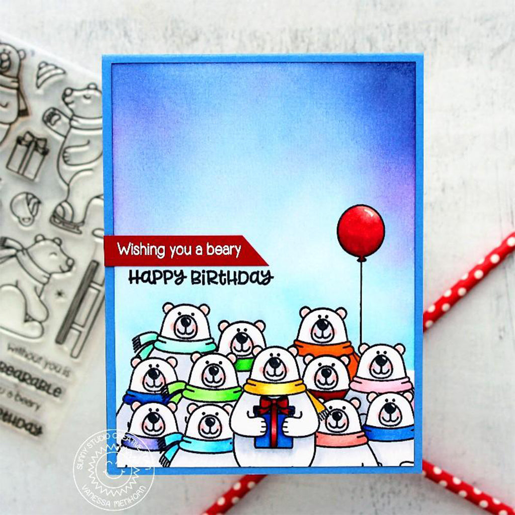 SUNNY STUDIOS Sello - Playful Polar Bears