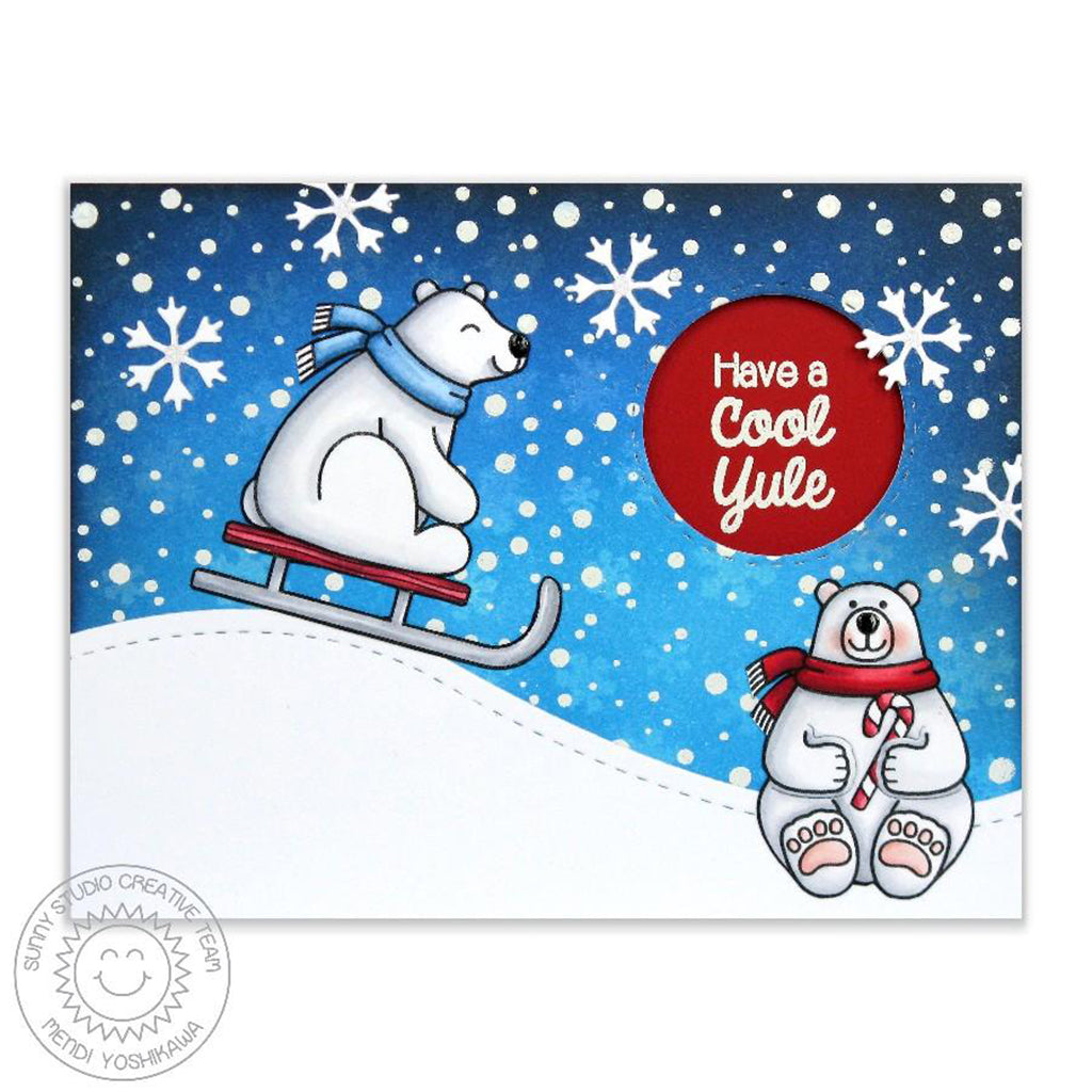 SUNNY STUDIOS Sello - Playful Polar Bears