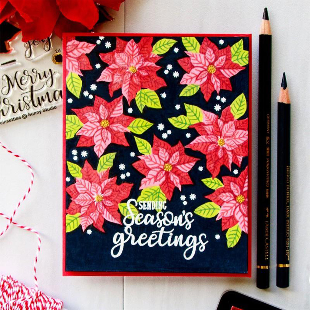 SUNNY STUDIOS Sello y Suaje Petite Poinsettias
